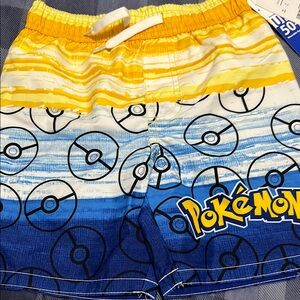 Kids Swim Shorts - Yellow and Blue Pokemon